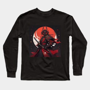 Full Moon Samurai Long Sleeve T-Shirt